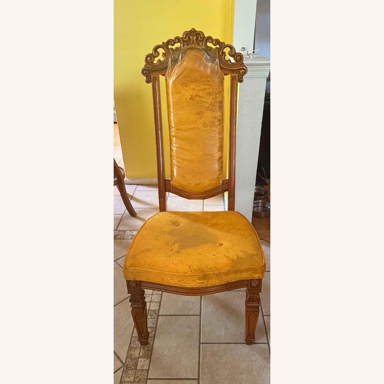 Vintage Solid Wood Dining Chairs (6) - image-1