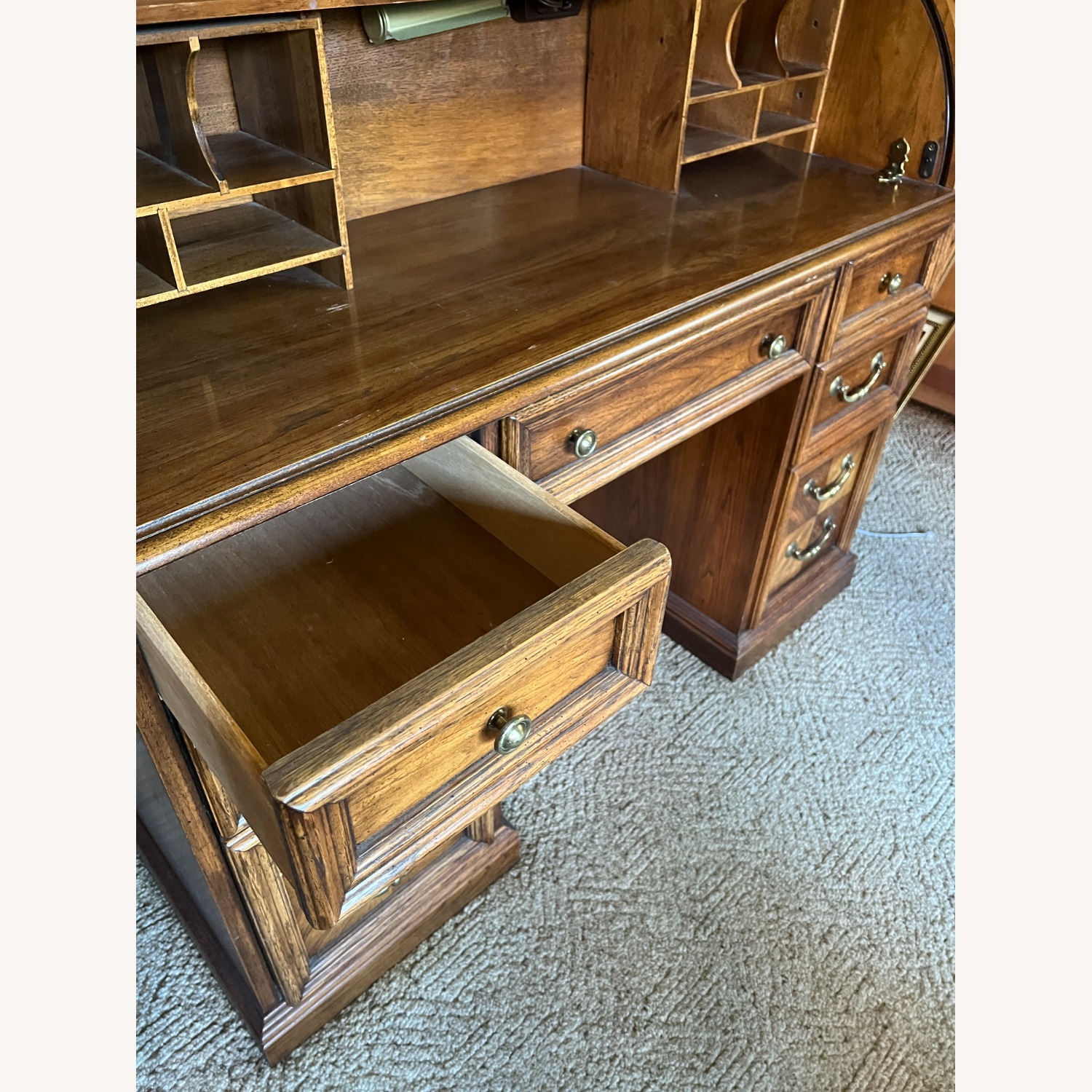 Vintage/Antique Dark Brown Wood Desk - image-3