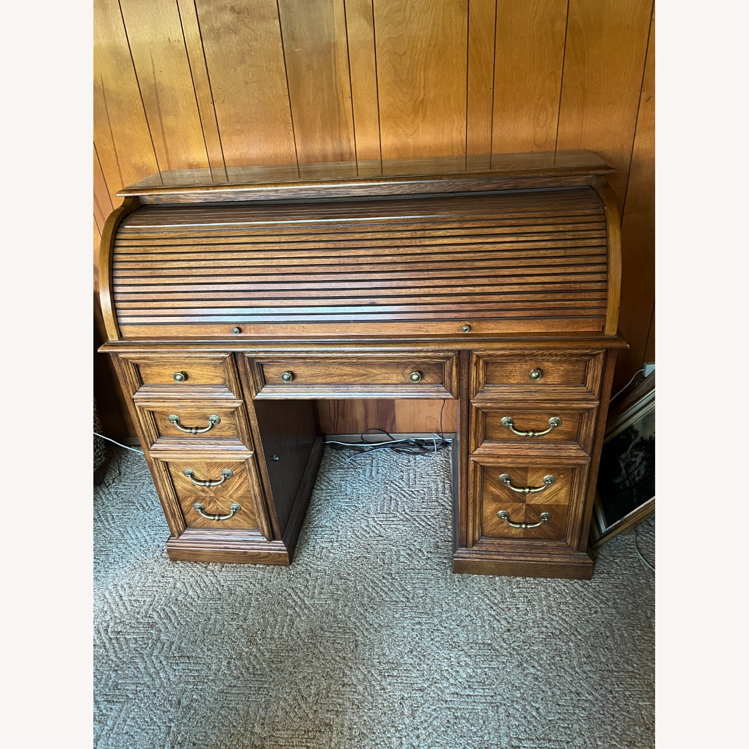 Vintage/Antique Dark Brown Wood Desk - image-2