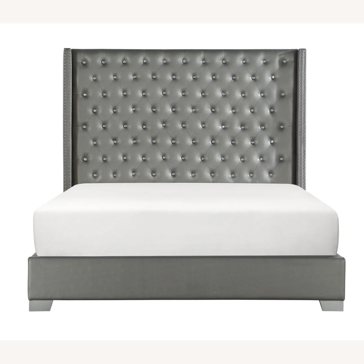 Ashley Furniture Franco Light Gray Leather King Bed - image-6
