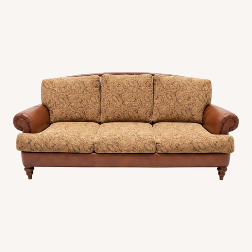 Used Ethan Allen Leather Paisley Print Sofa  for sale on AptDeco