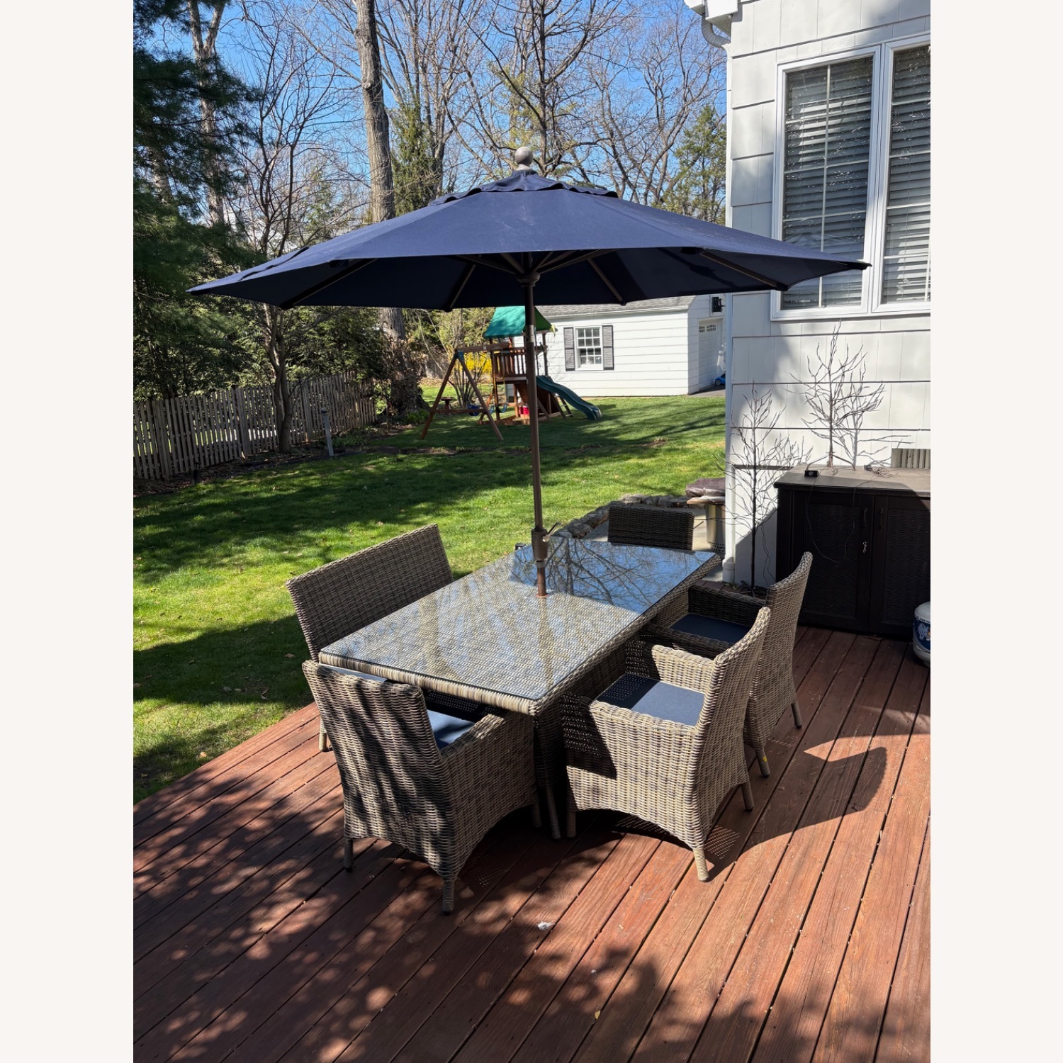 Outdoor Dining Set + Umbrella |Sunbrella Cushions - image-1
