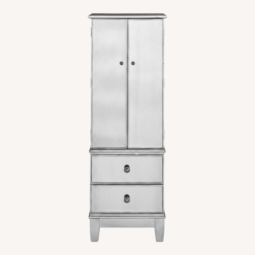 Used Pier 1 Imports Silver Wood Jewelry Armoire for sale on AptDeco