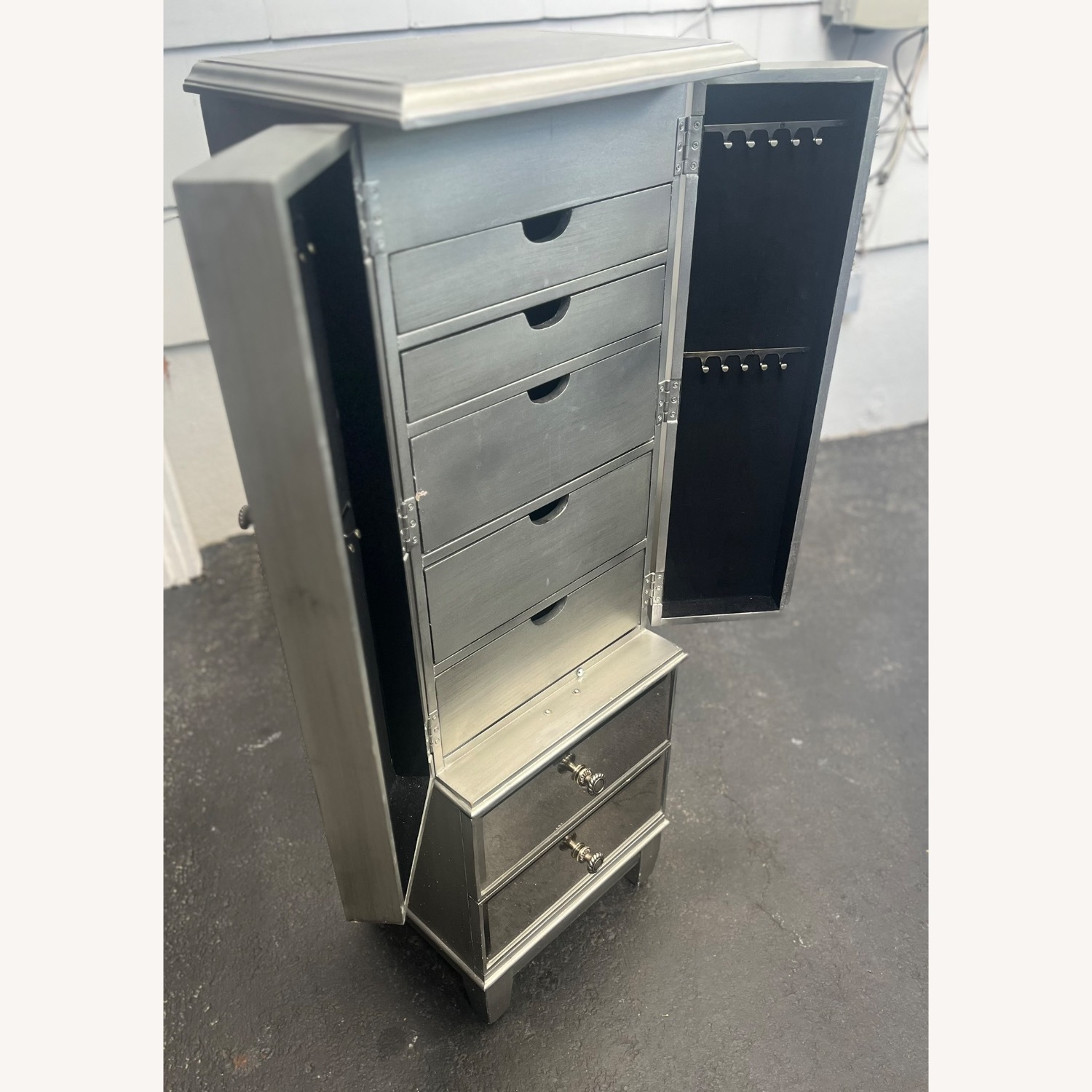 Pier 1 Imports Silver Wood Jewelry Armoire - image-3