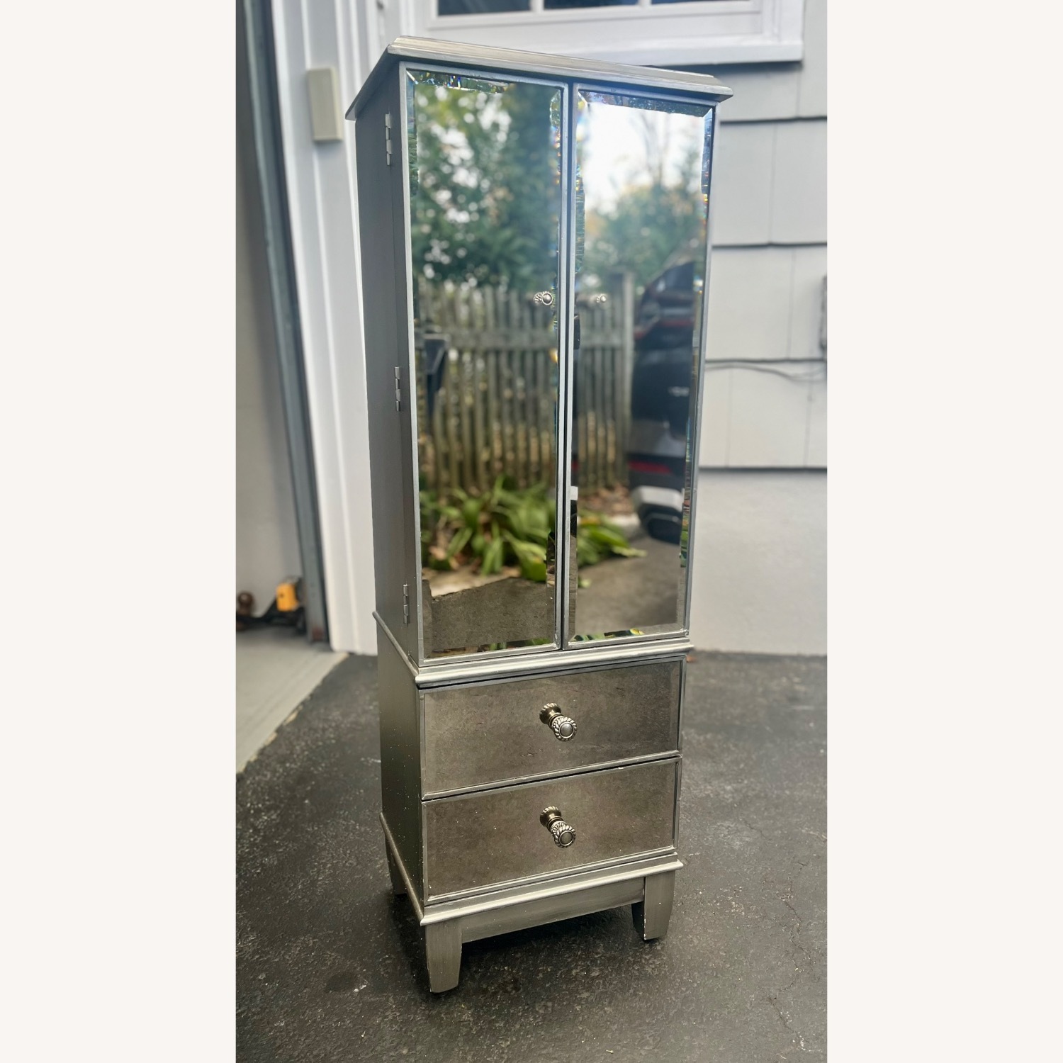 Pier 1 Imports Silver Wood Jewelry Armoire - image-1