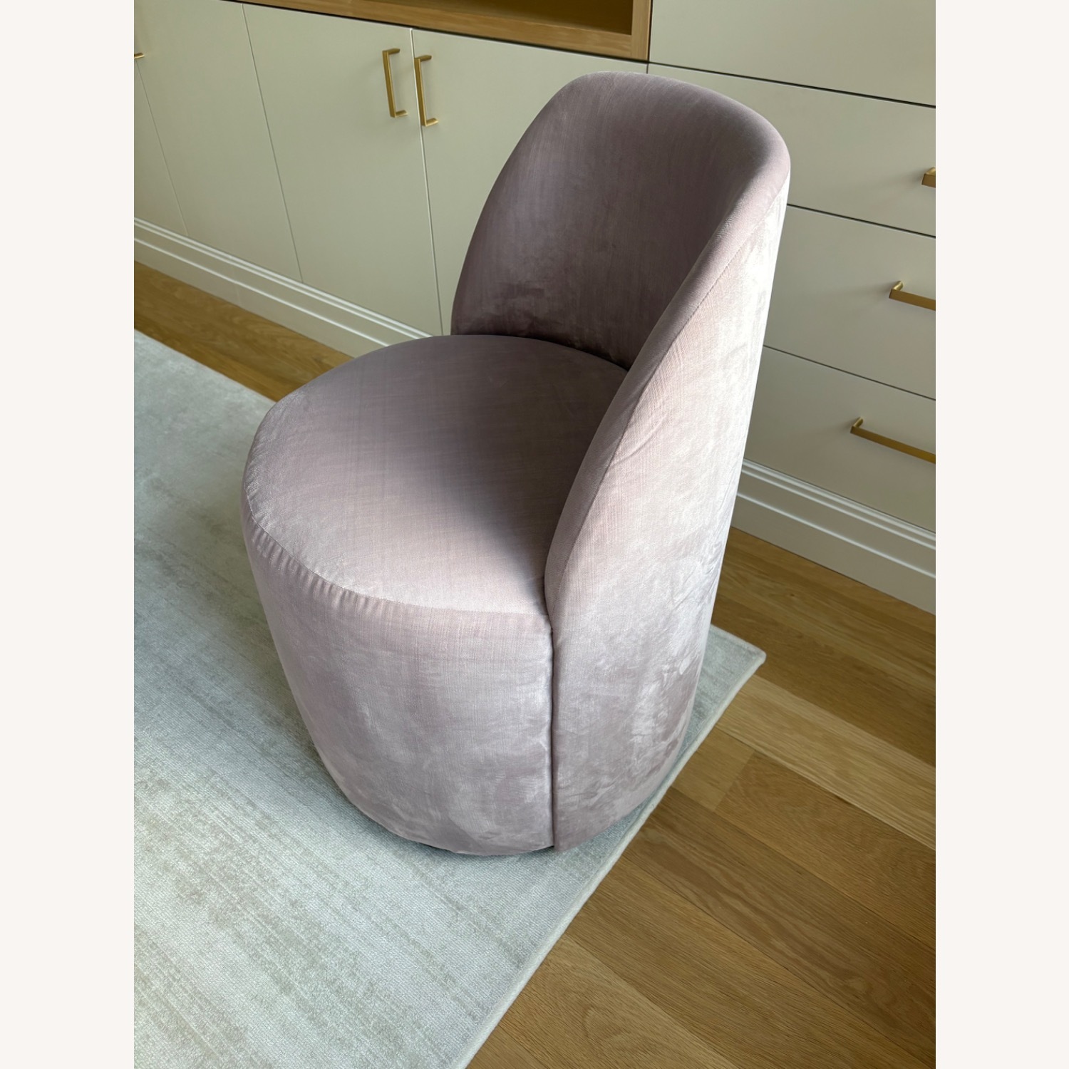 ABC Carpet and Home Jessa Swivel Chair Amethyst Purple Velvet - image-3