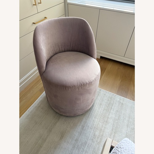Used ABC Carpet and Home Jessa Swivel Chair Amethyst Purple Velvet for sale on AptDeco