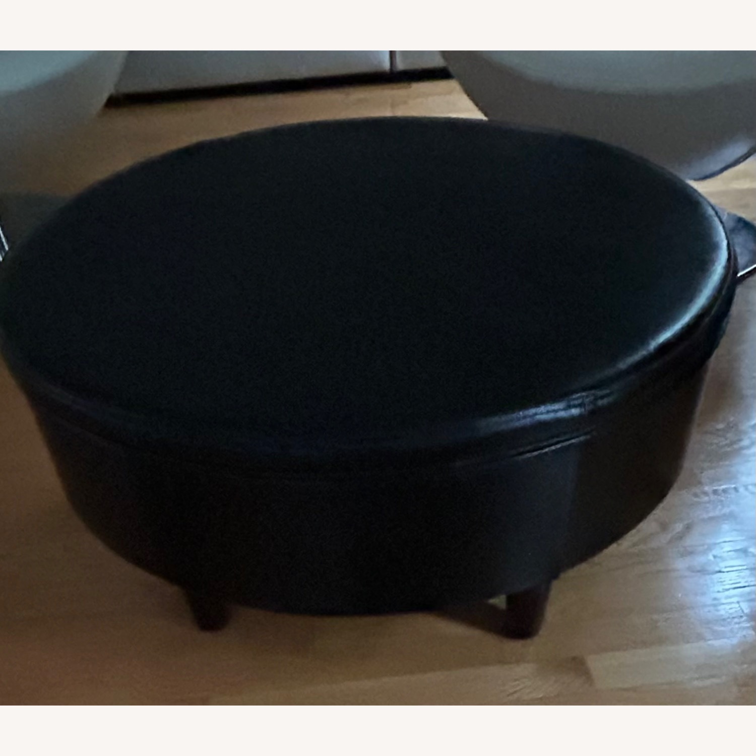 Black Leather Coffee Table - image-1