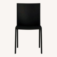 EQ3 Acel Black Leather Dining Chairs