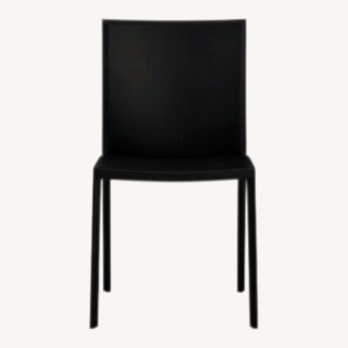 Used EQ3 Acel Black Leather Dining Chairs for sale on AptDeco