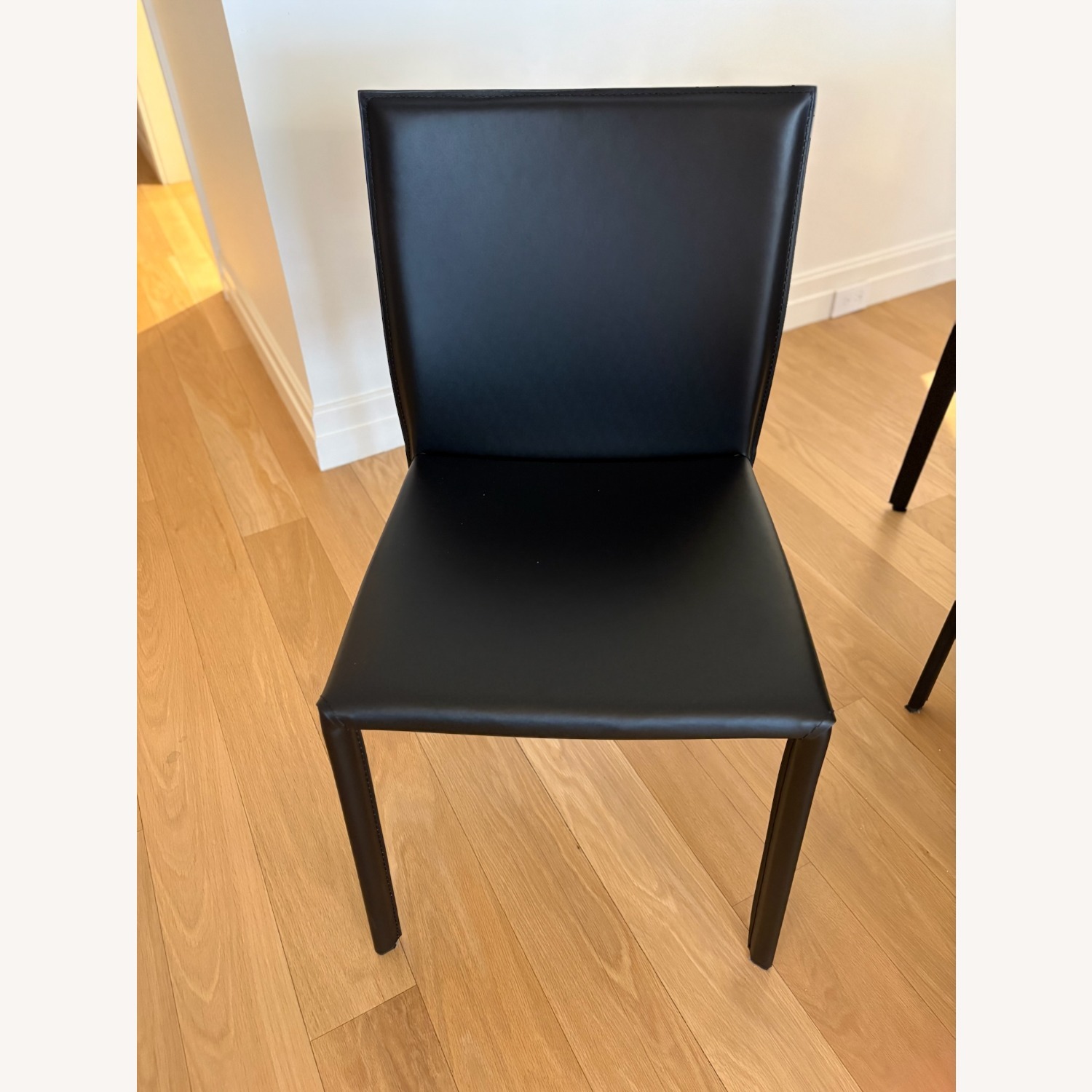 EQ3 Acel Black Leather Dining Chairs - image-1