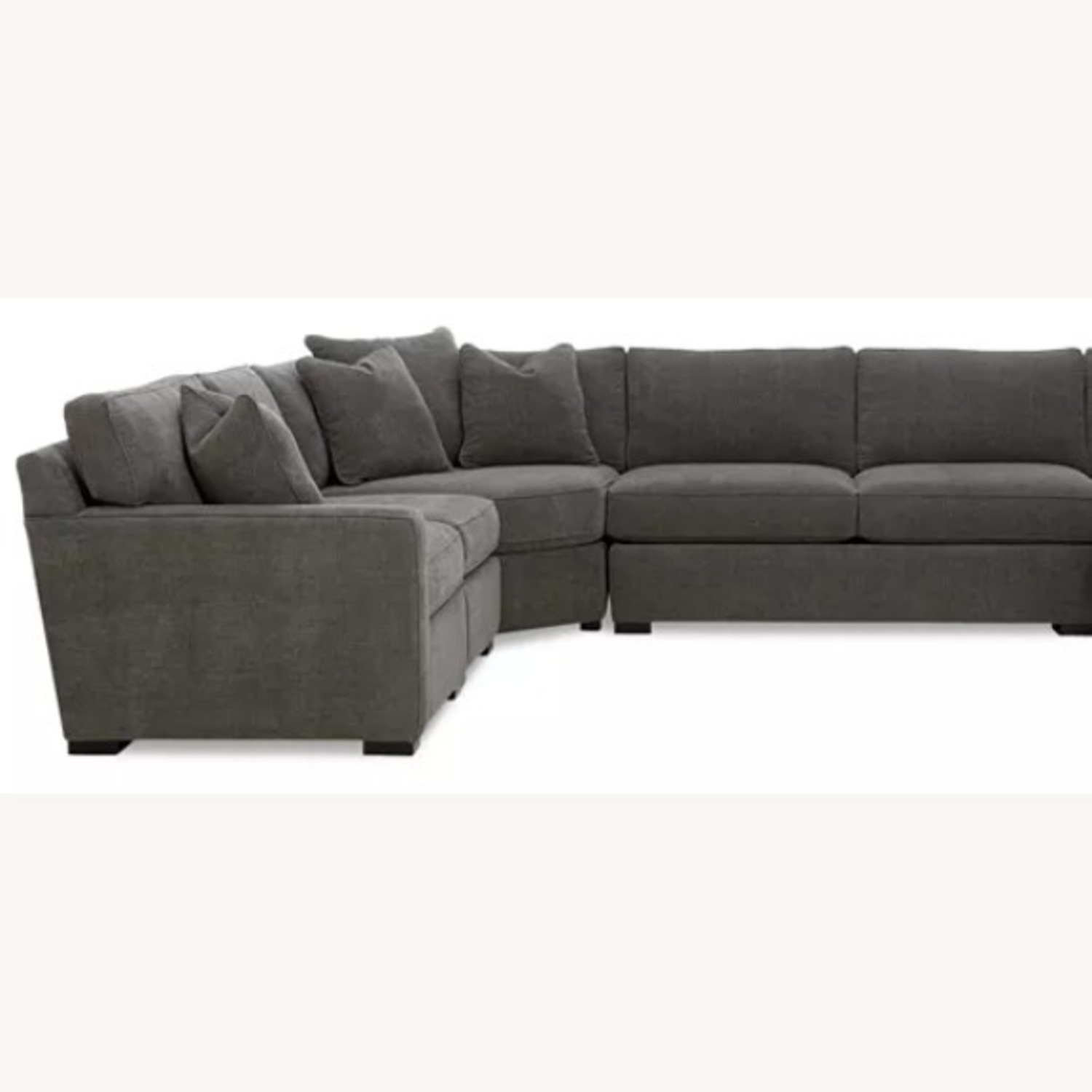 Macy's Dark Gray Fabric 3+ Piece Sectional - image-4