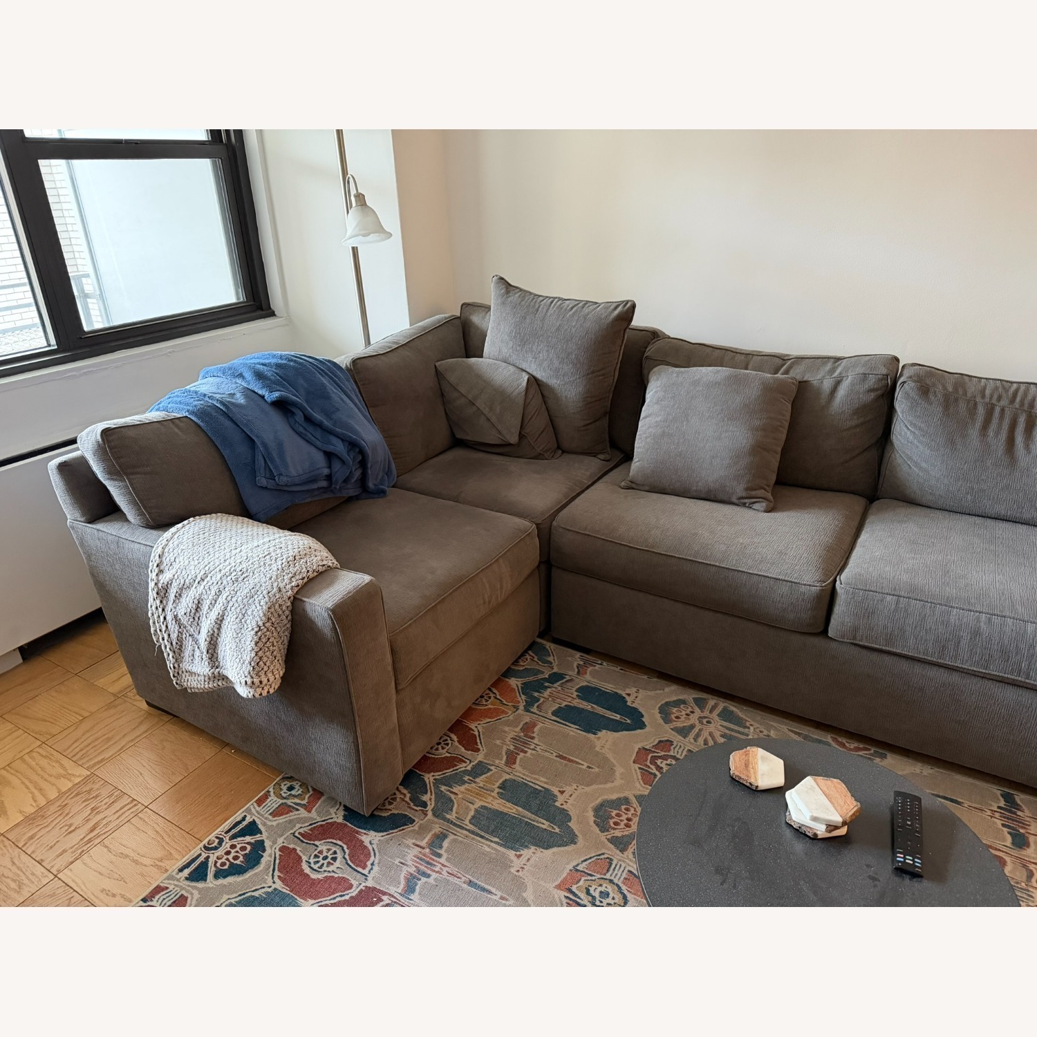 Macy's Dark Gray Fabric 3+ Piece Sectional - image-2