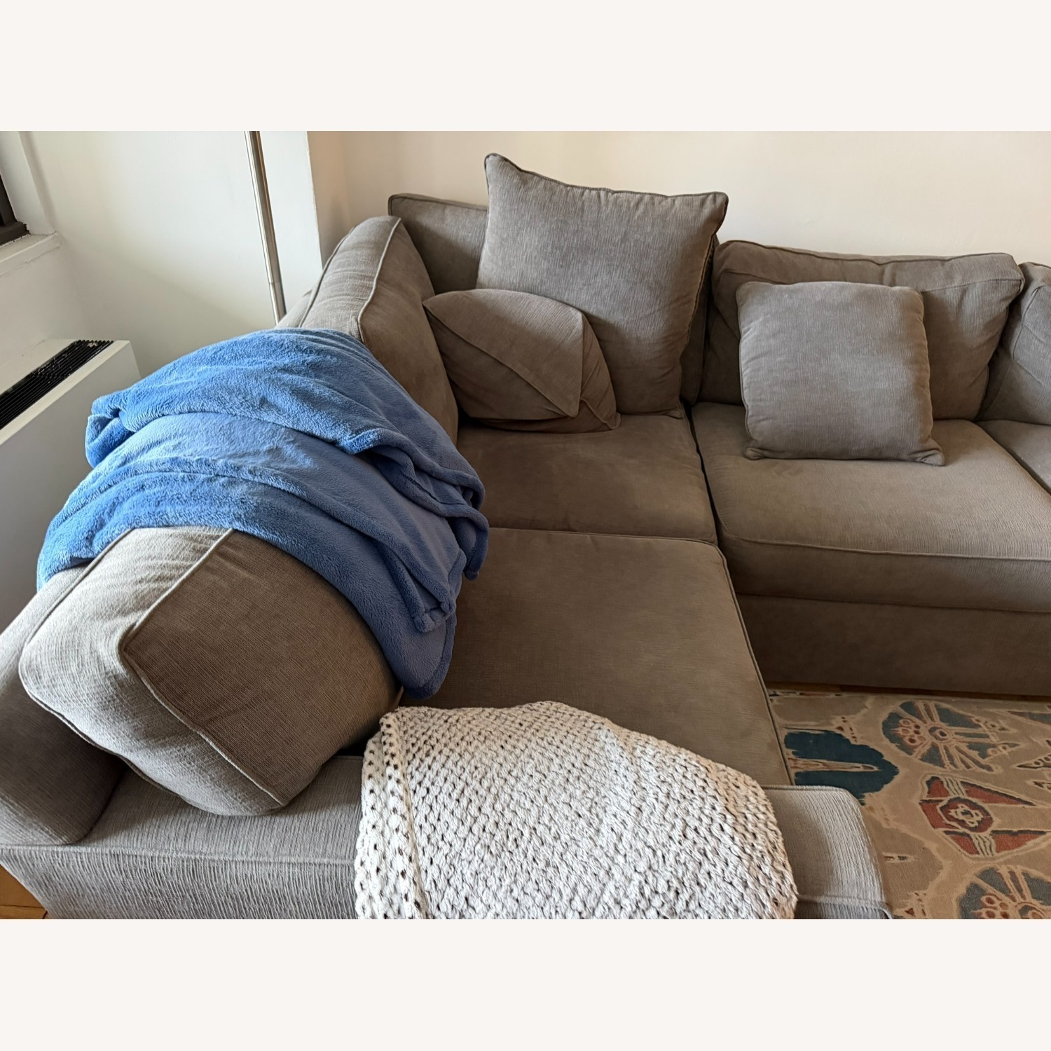 Macy's Dark Gray Fabric 3+ Piece Sectional - image-3
