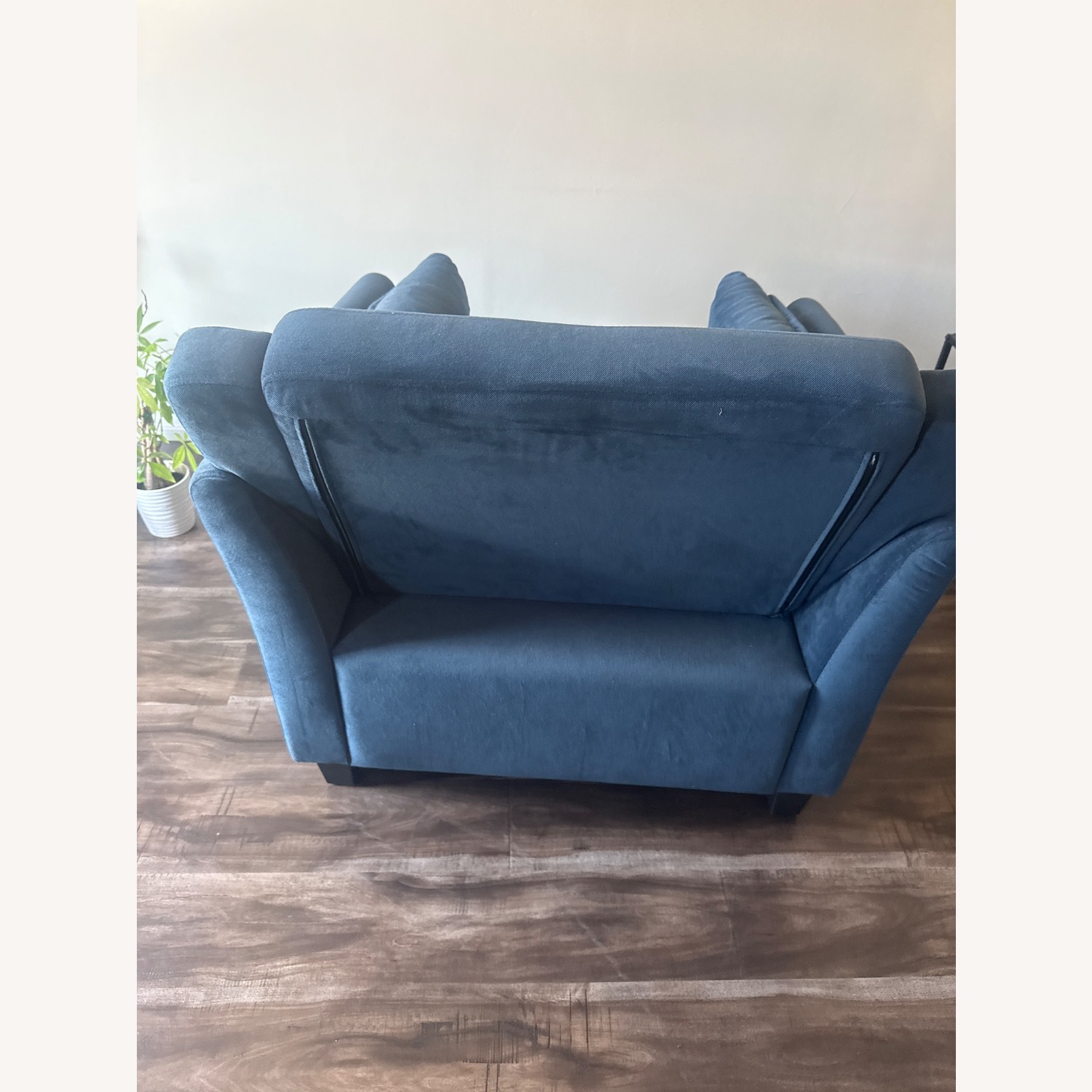 Blue Fabric Accent Chair - image-4