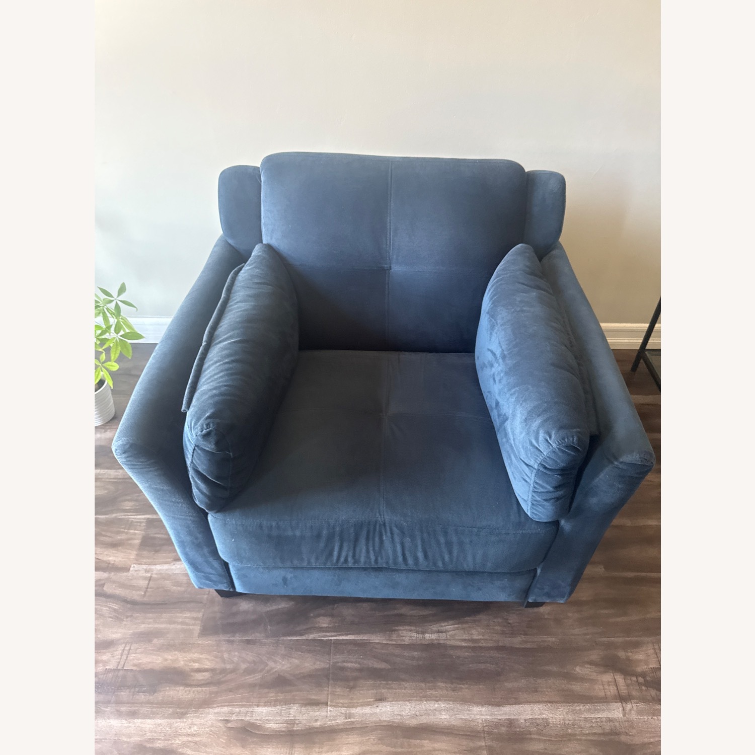 Blue Fabric Accent Chair - image-1