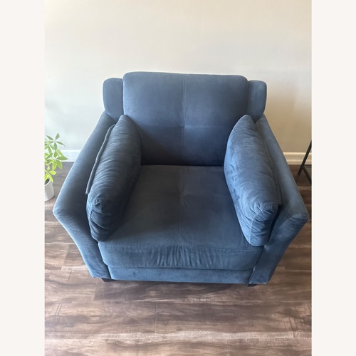 Used Blue Fabric Accent Chair for sale on AptDeco