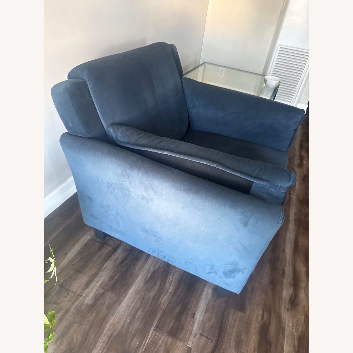 Blue Fabric Accent Chair - image-3