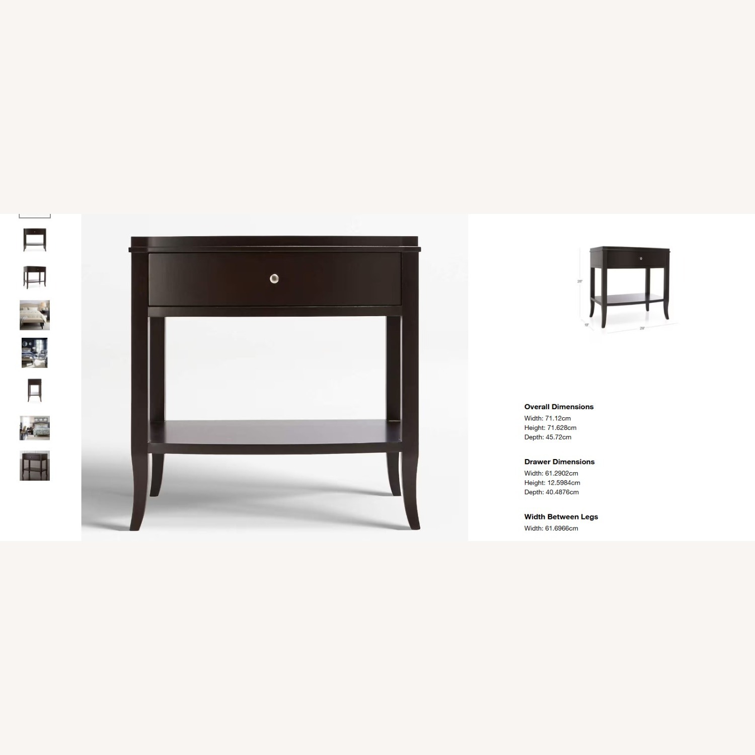 Crate & Barrel Colette Espresso Nightstand - image-5