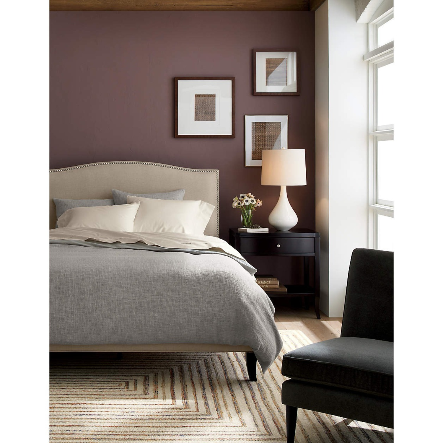 Crate & Barrel Colette Queen Upholstered Bed - image-2