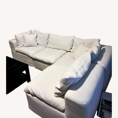 Used White Fabric 3+ Piece Sectional for sale on AptDeco