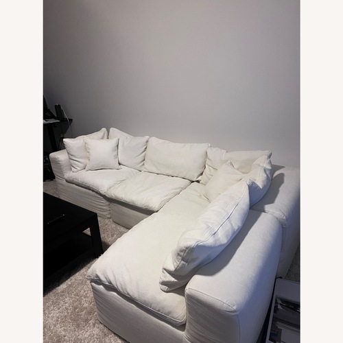 Used White Fabric 3+ Piece Sectional for sale on AptDeco