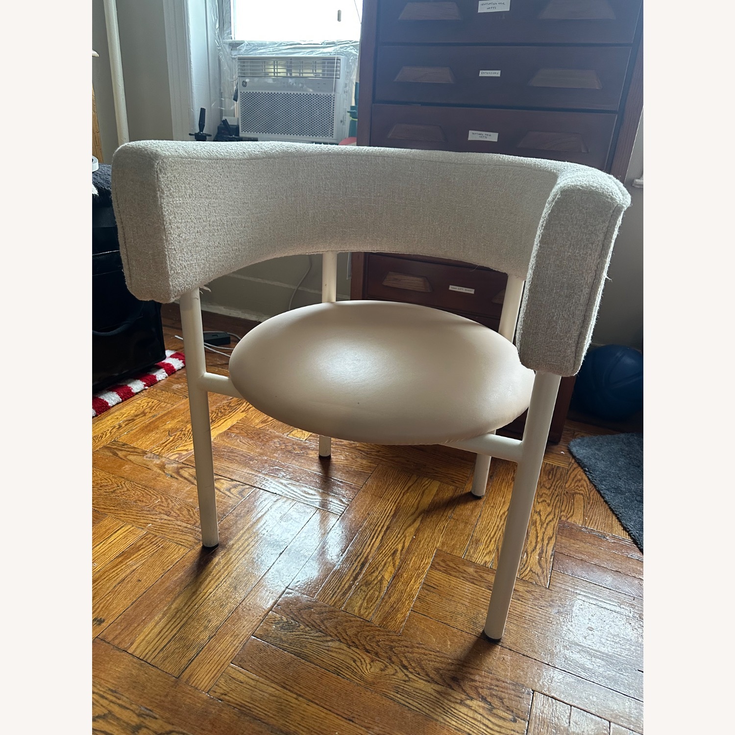 CB2 Pink Leather Armchair - image-2
