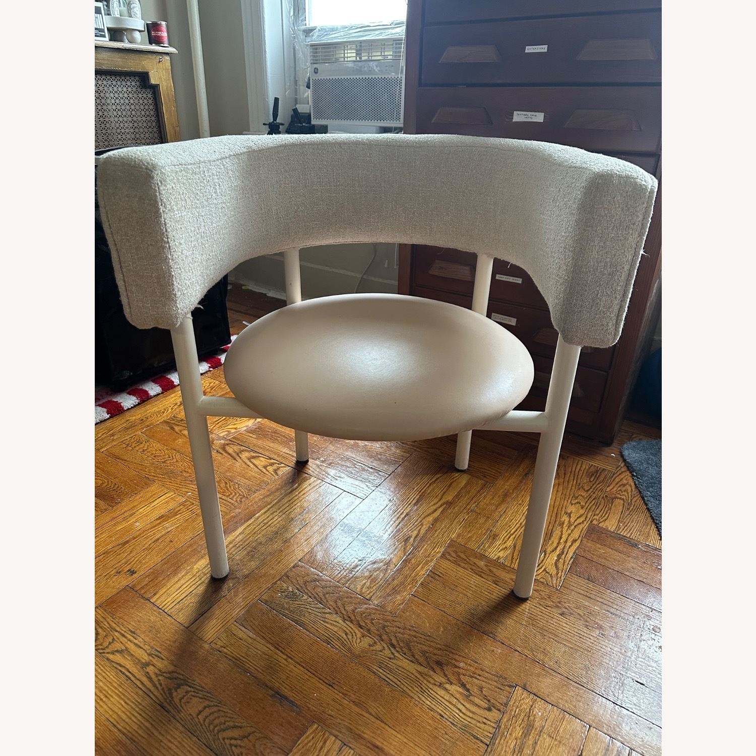 CB2 Pink Leather Armchair - image-1