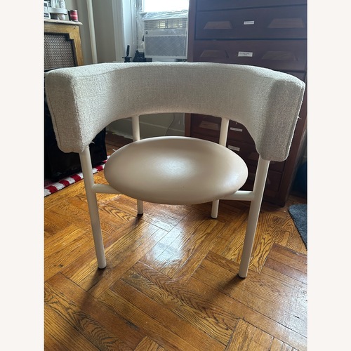 Used CB2 Pink Leather Armchair for sale on AptDeco