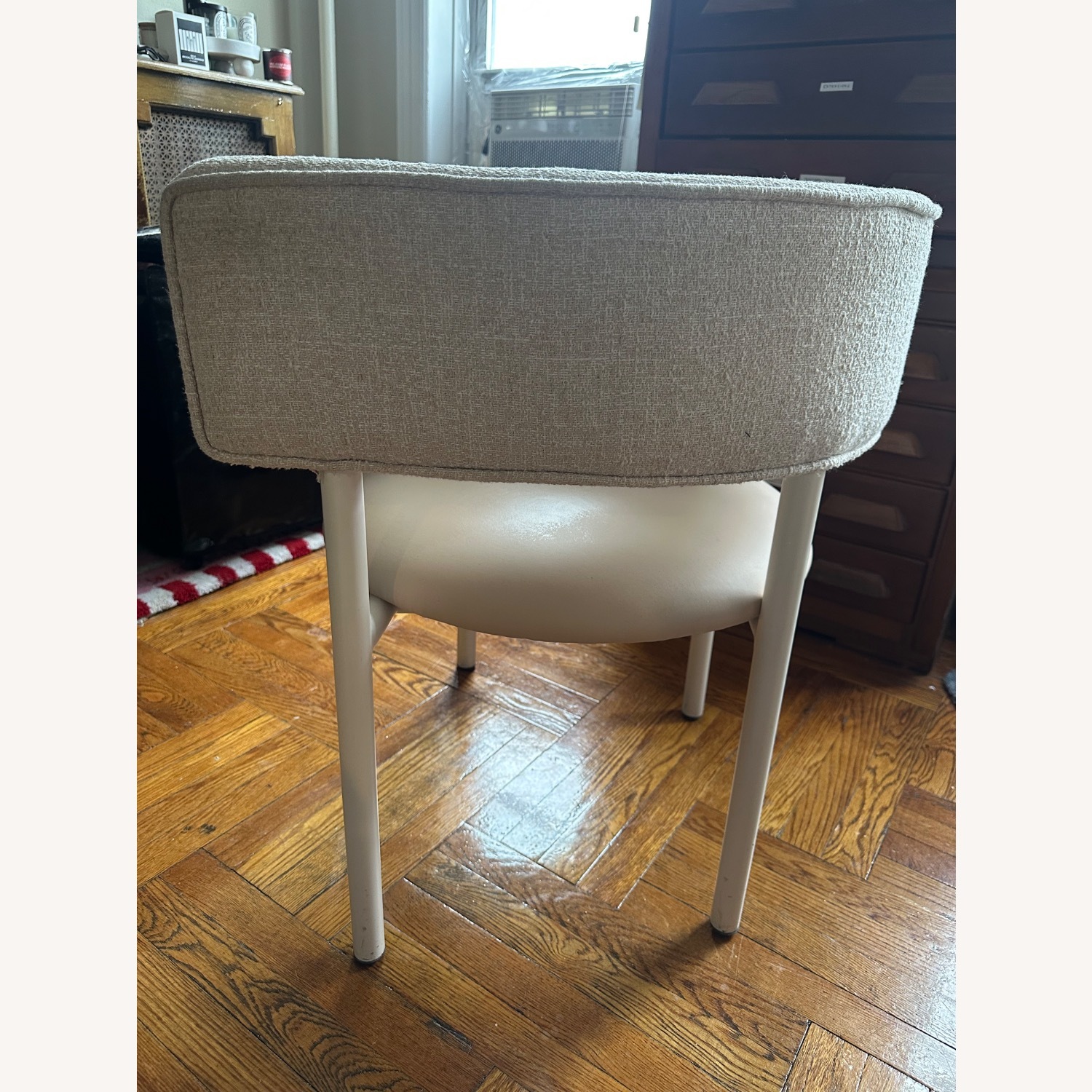 CB2 Pink Leather Armchair - image-3