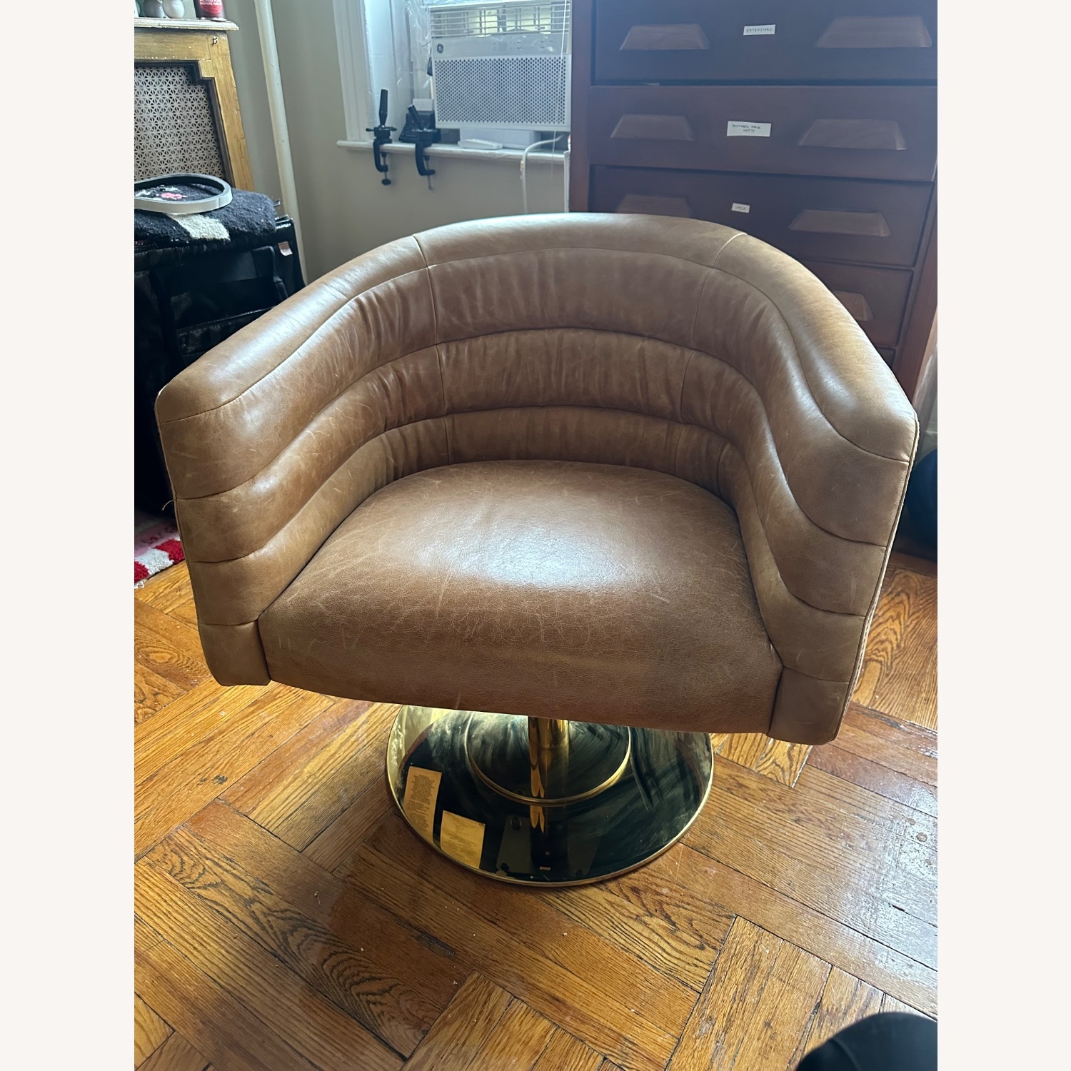 CB2 Cupa Light Brown Leather Accent Chair - image-2