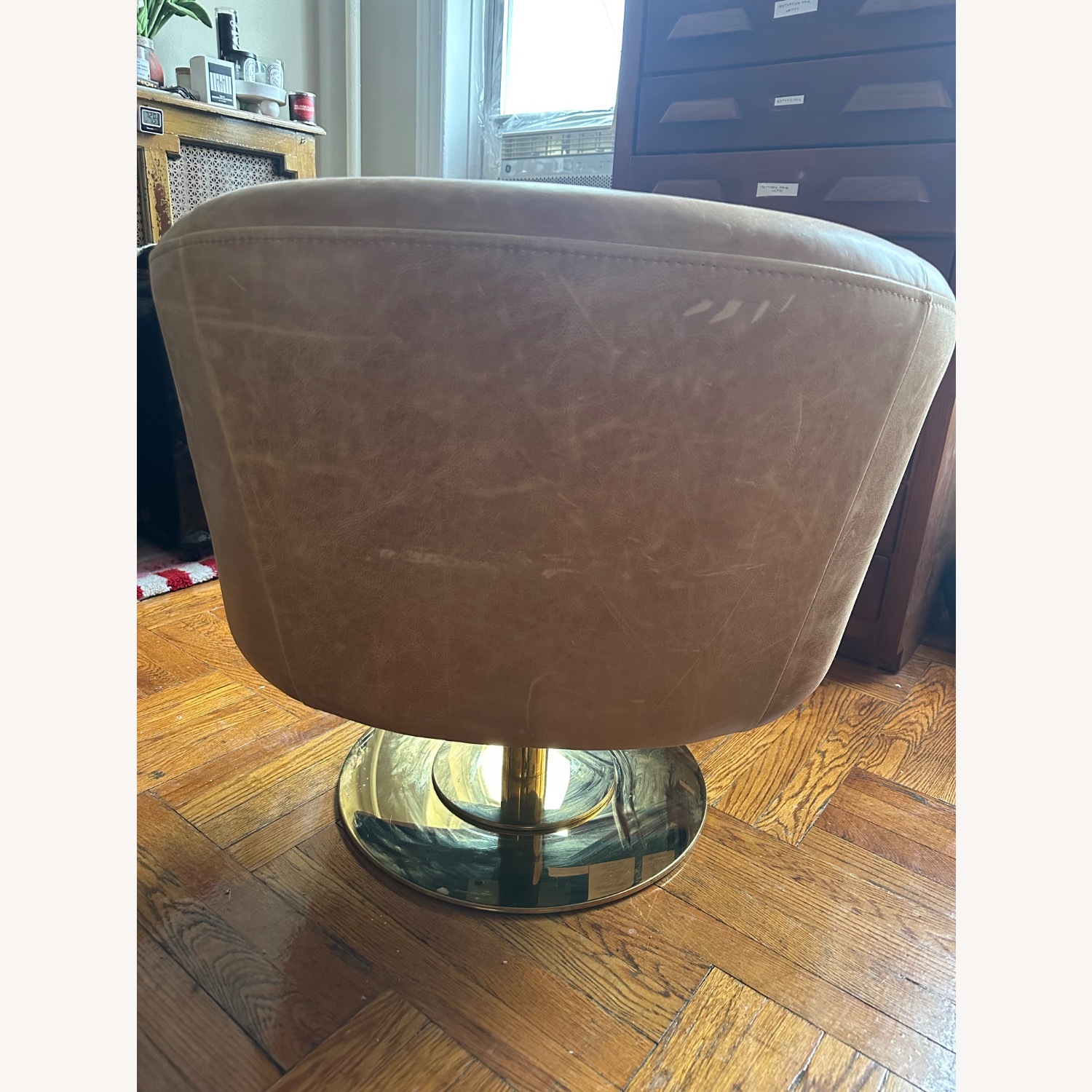 CB2 Cupa Light Brown Leather Accent Chair - image-6