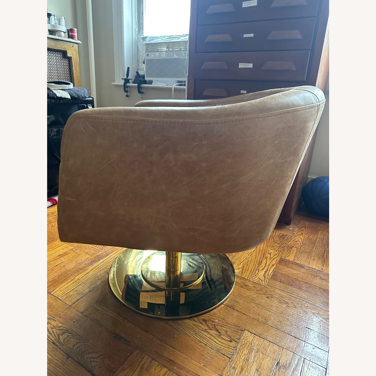 CB2 Cupa Light Brown Leather Accent Chair - image-3