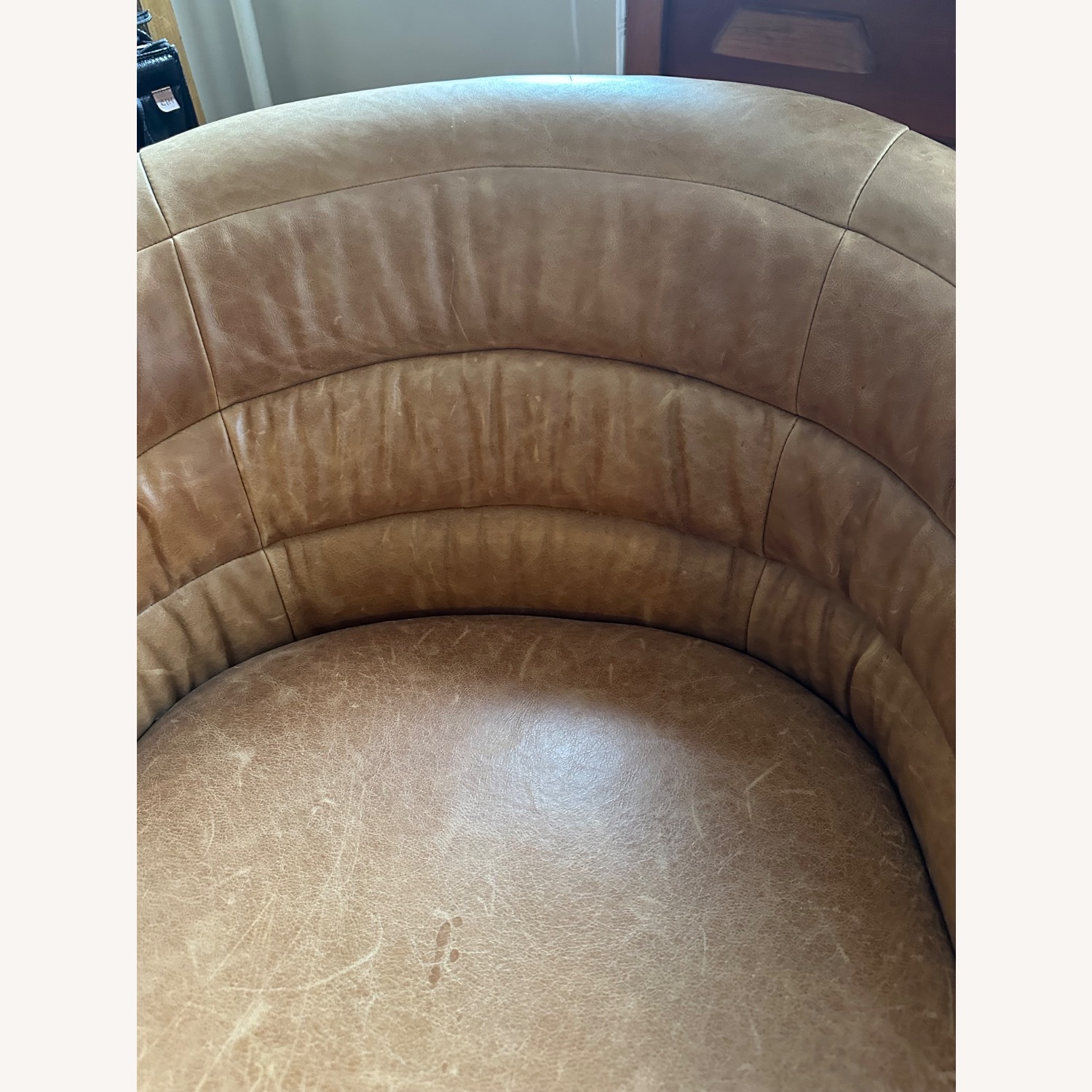 CB2 Cupa Light Brown Leather Accent Chair - image-7