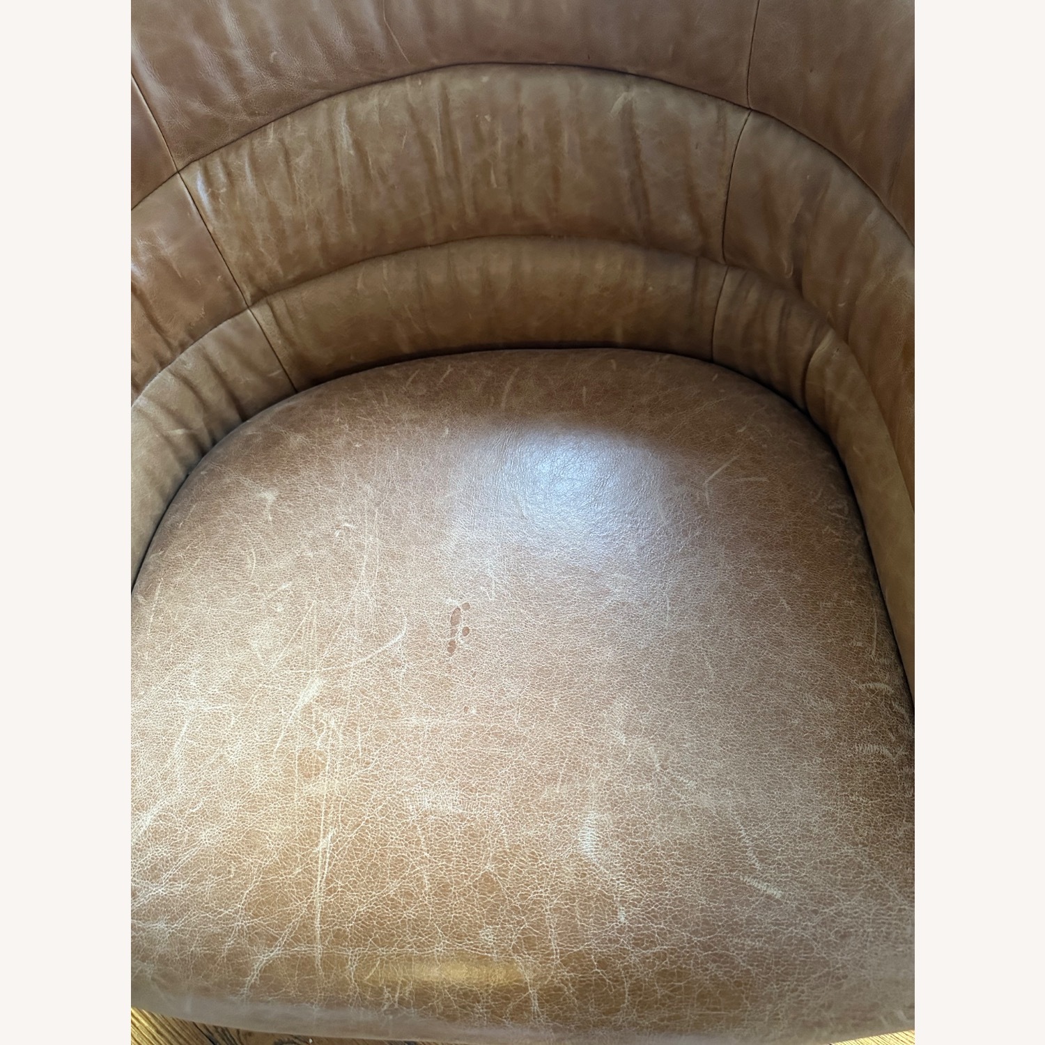 CB2 Cupa Light Brown Leather Accent Chair - image-4
