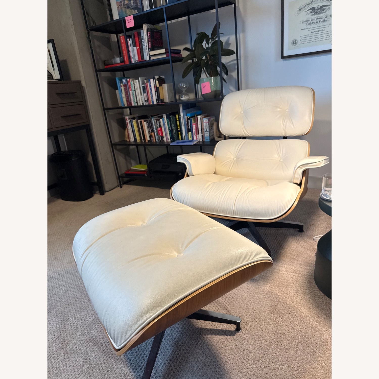 Herman Miller White Leather Recliner - image-2