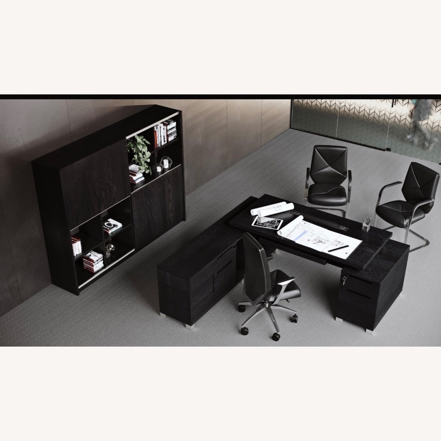 Ford Desk with Return - Black - image-3