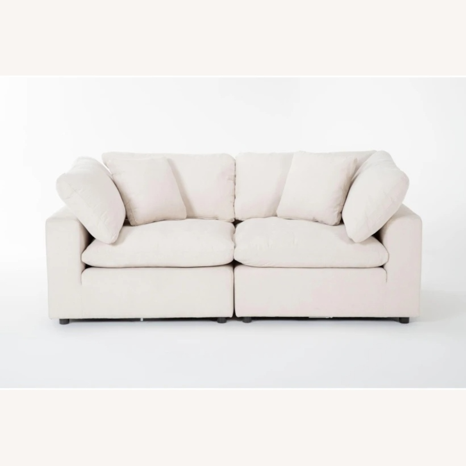 Living Spaces Zone Cream White Loveseat - image-5