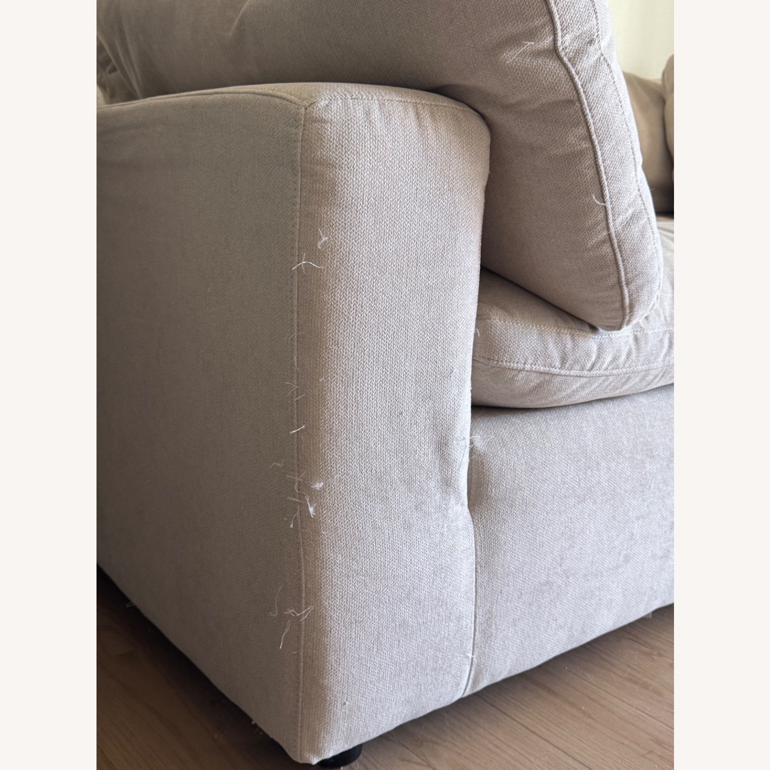 Living Spaces Zone Cream White Loveseat - image-3
