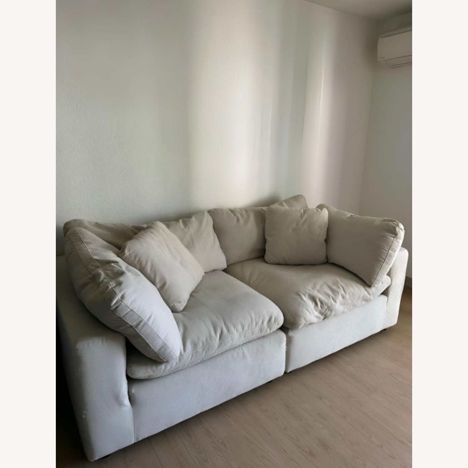 Living Spaces Zone Cream White Loveseat - image-2