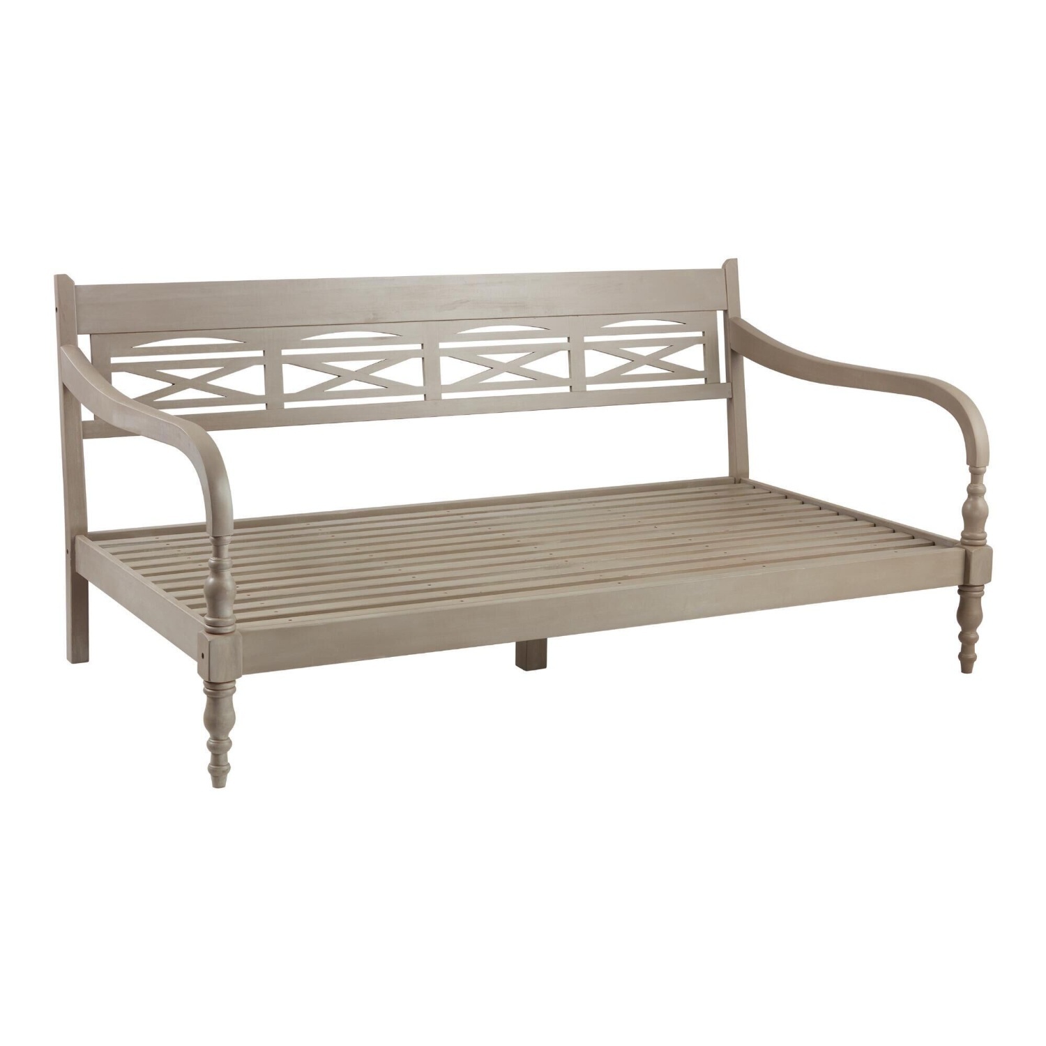 World Market Light Gray Wood Daybed With Trundle - image-4