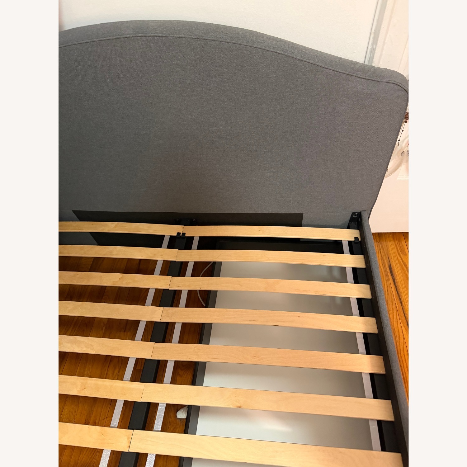 IKEA Hauga Dark Gray Fabric Bed + 2 Storage Boxes - image-5