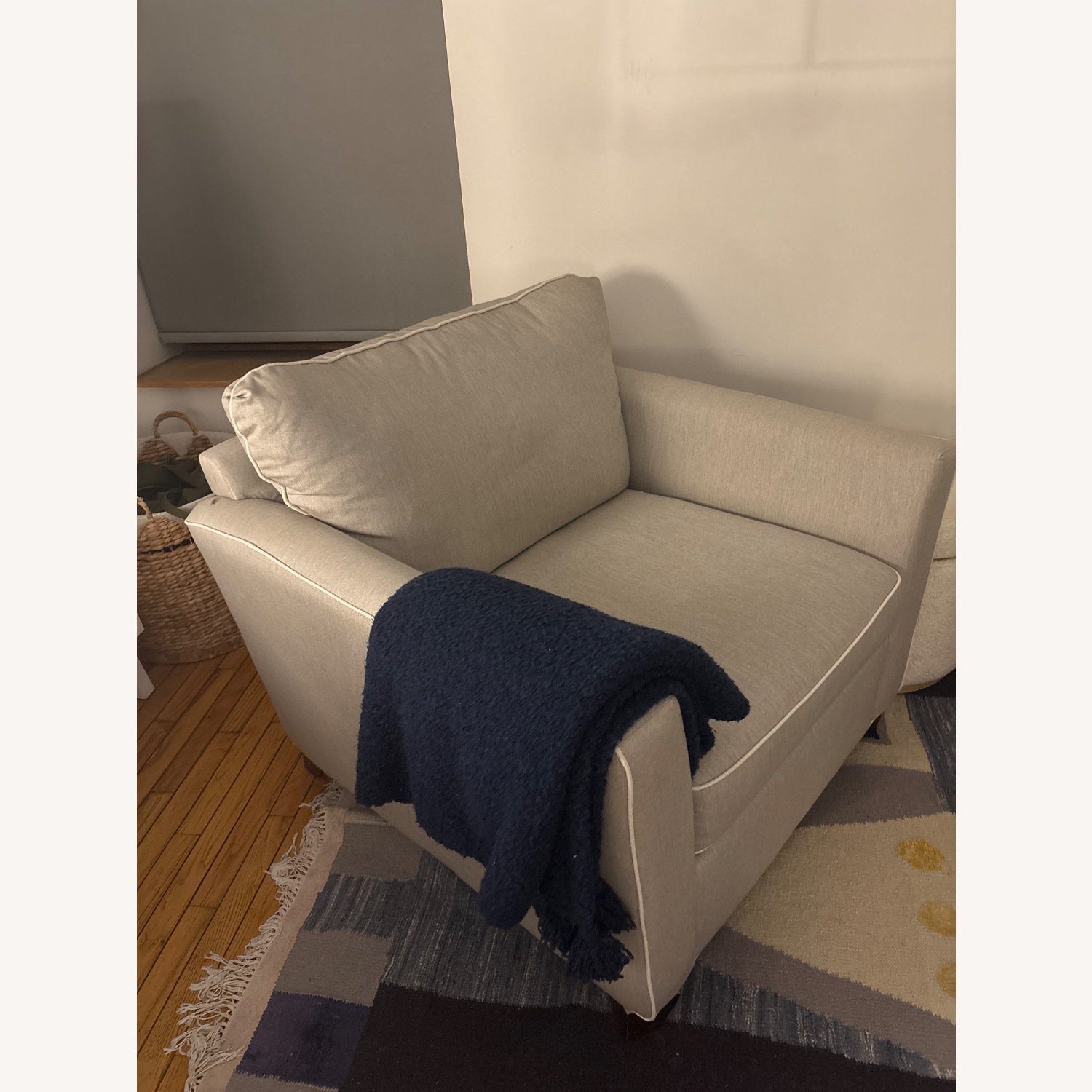 Raymour & Flanigan Caruso Light Gray Chair and a Half - image-2