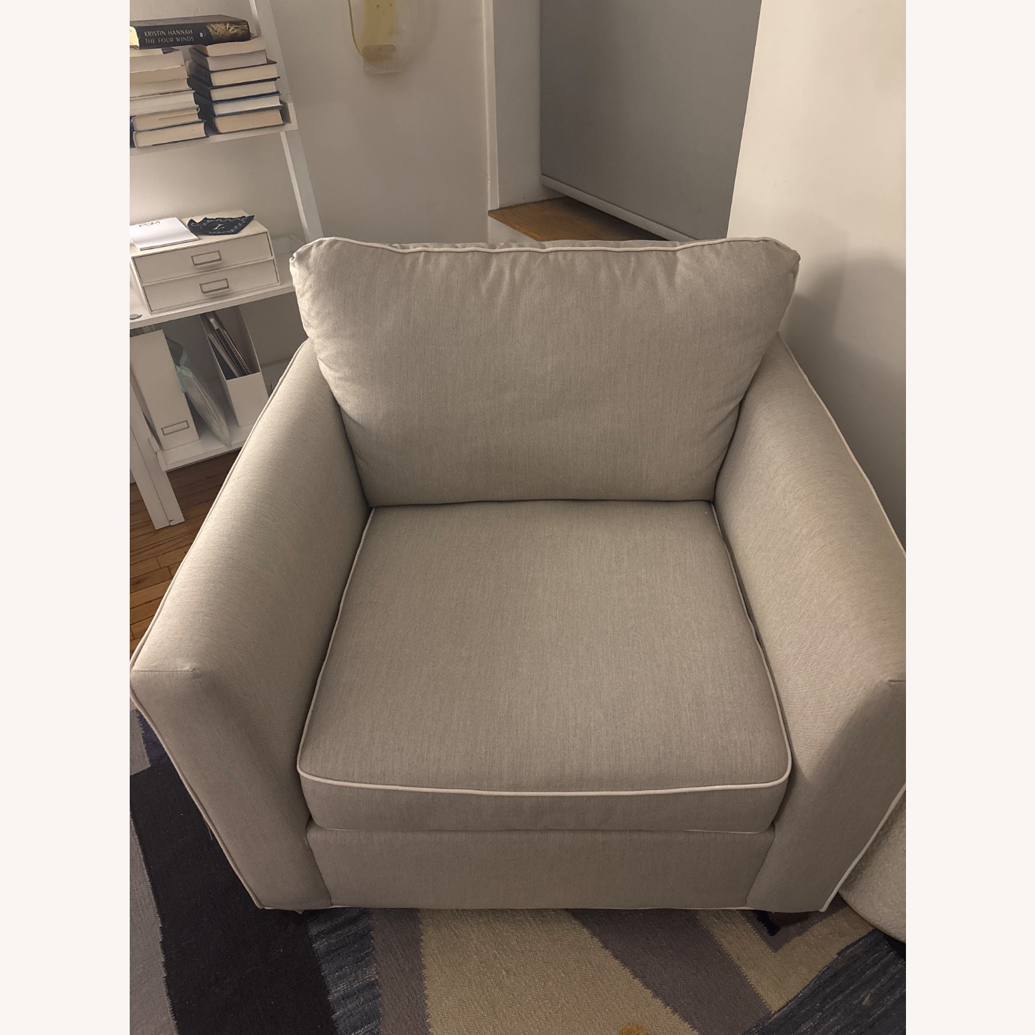 Raymour & Flanigan Caruso Light Gray Chair and a Half - image-3