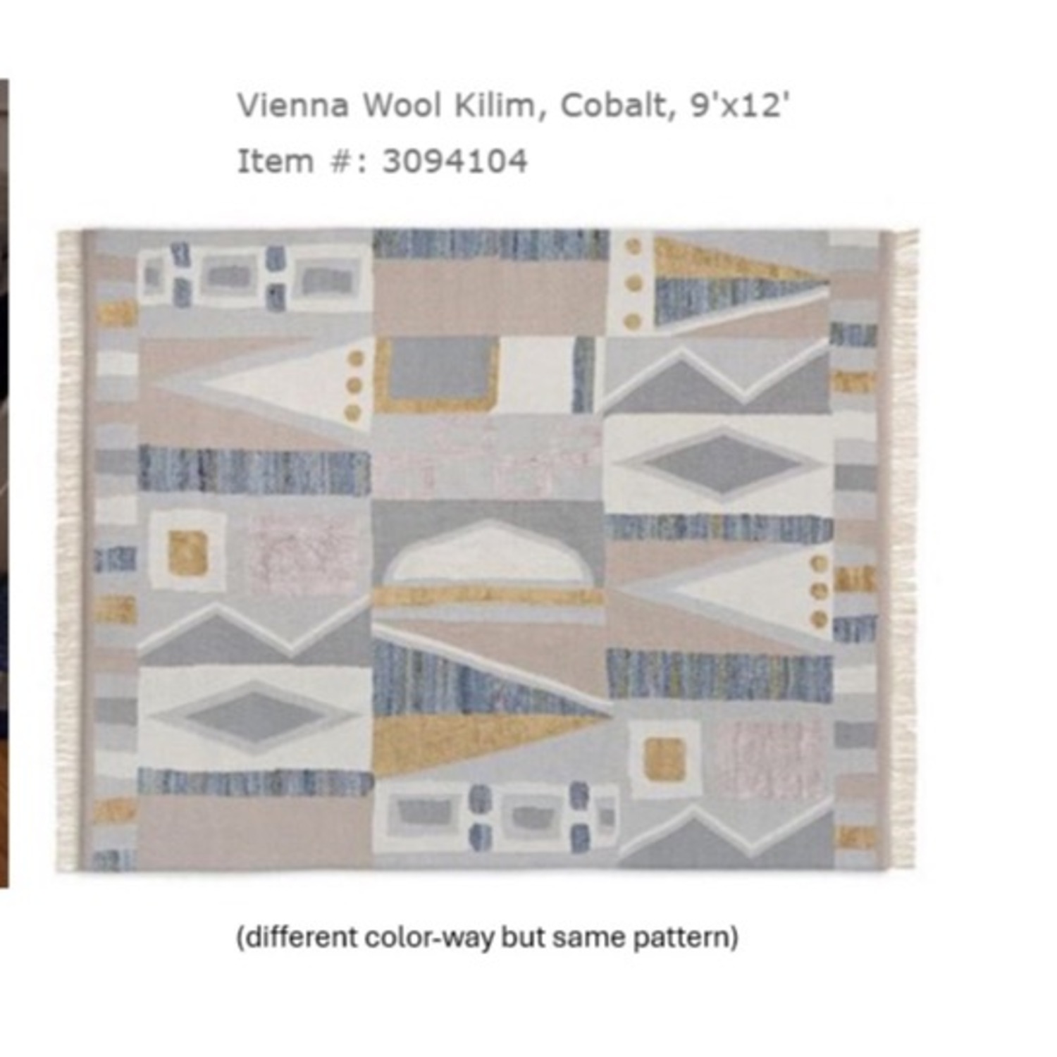West Elm Vienna Wool Dhurrie Wool Area Rug 9' x 12' - image-2