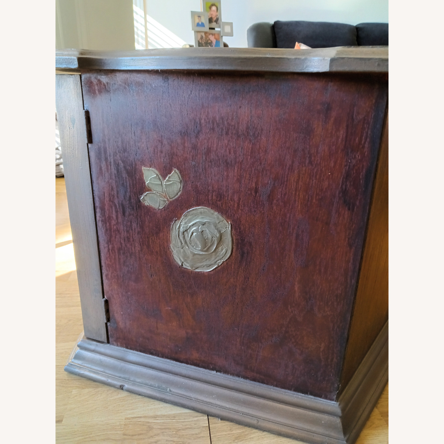 Dark Brown Wood Side Table - image-3