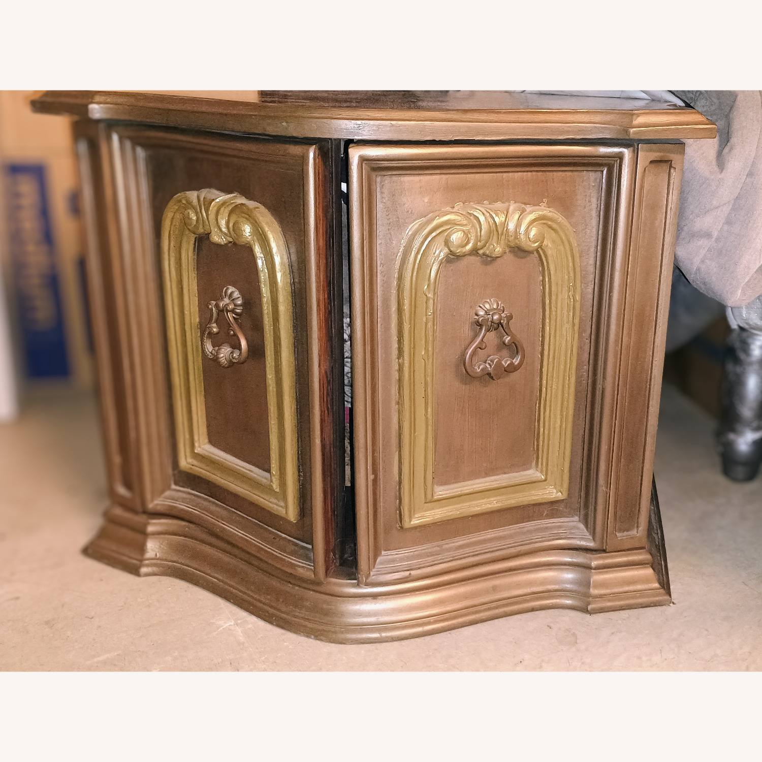 Dark Brown Wood Side Table - image-1