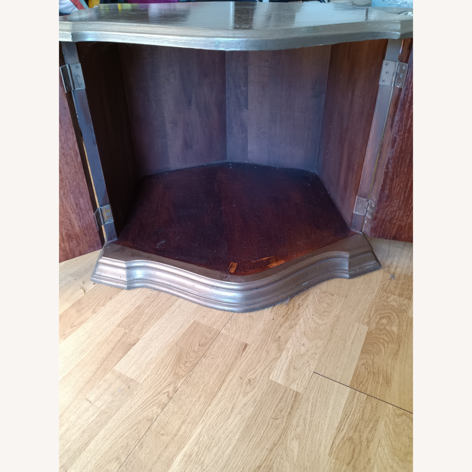 Dark Brown Wood Side Table - image-4