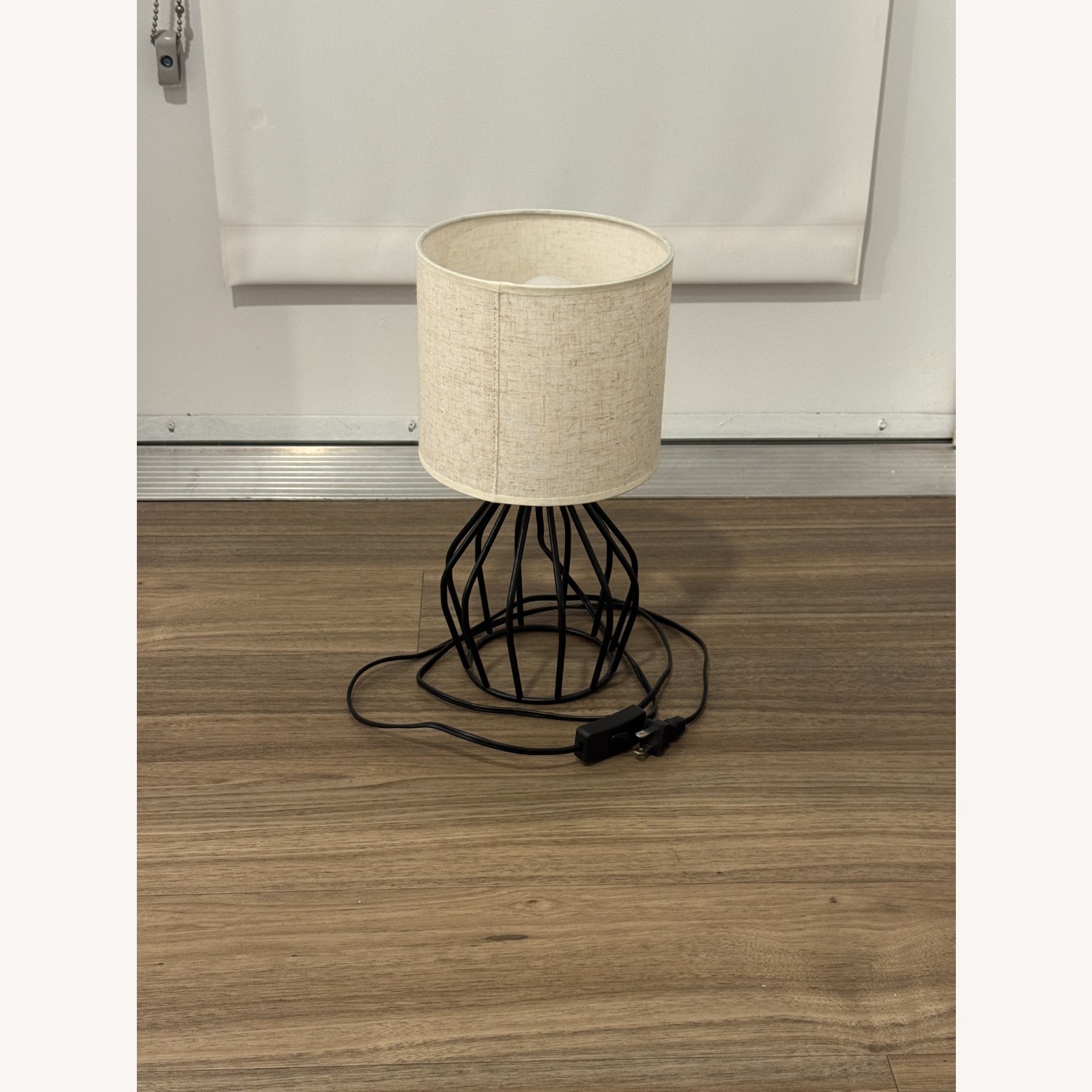 White Metal Floor Lamp and Table Lamp Combo - image-2