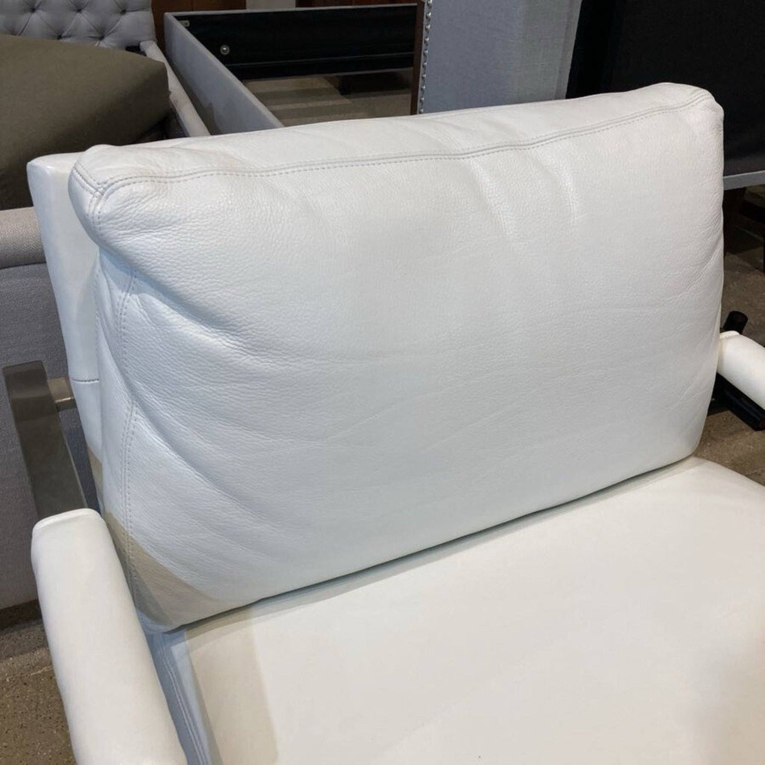Crate & Barrel Milo Baughman Classic Leather-Brushed Nickel Chair - image-5